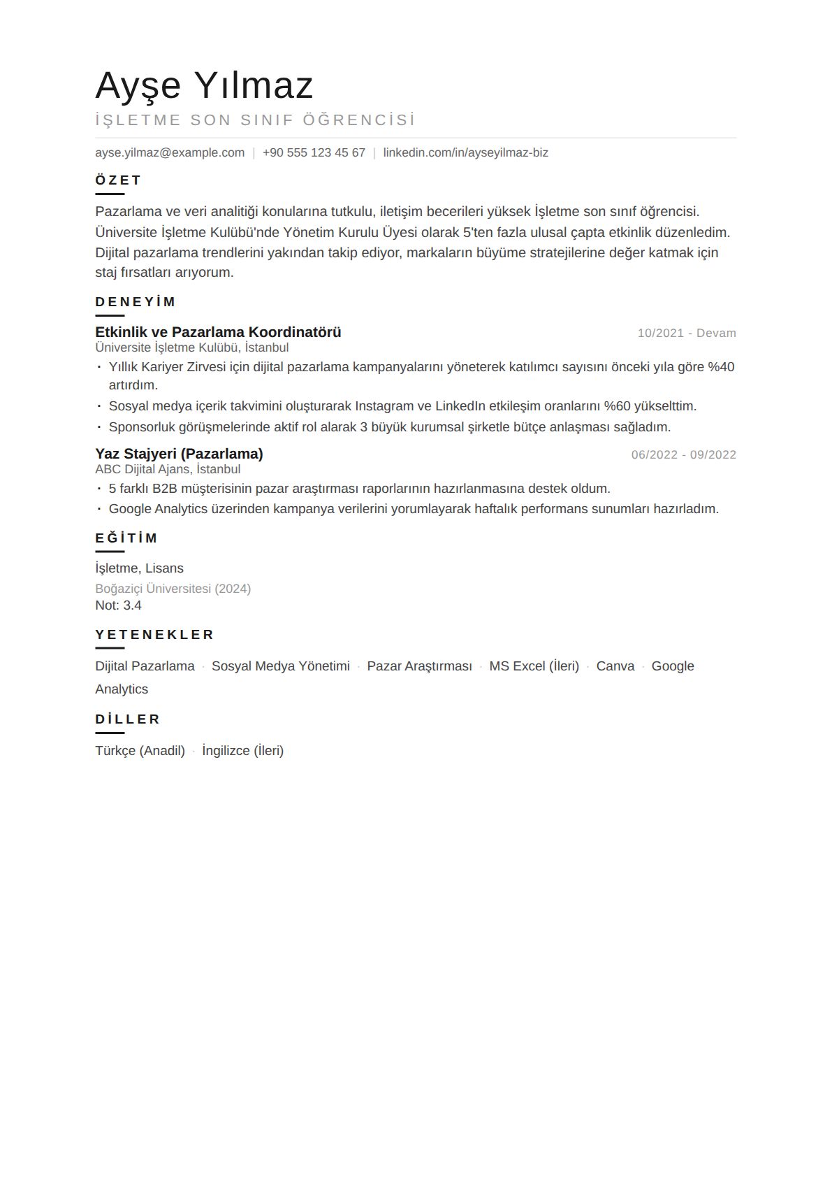 Business Administration Student