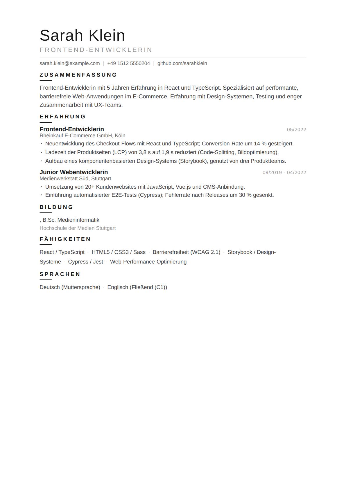 Frontend-Entwicklerin