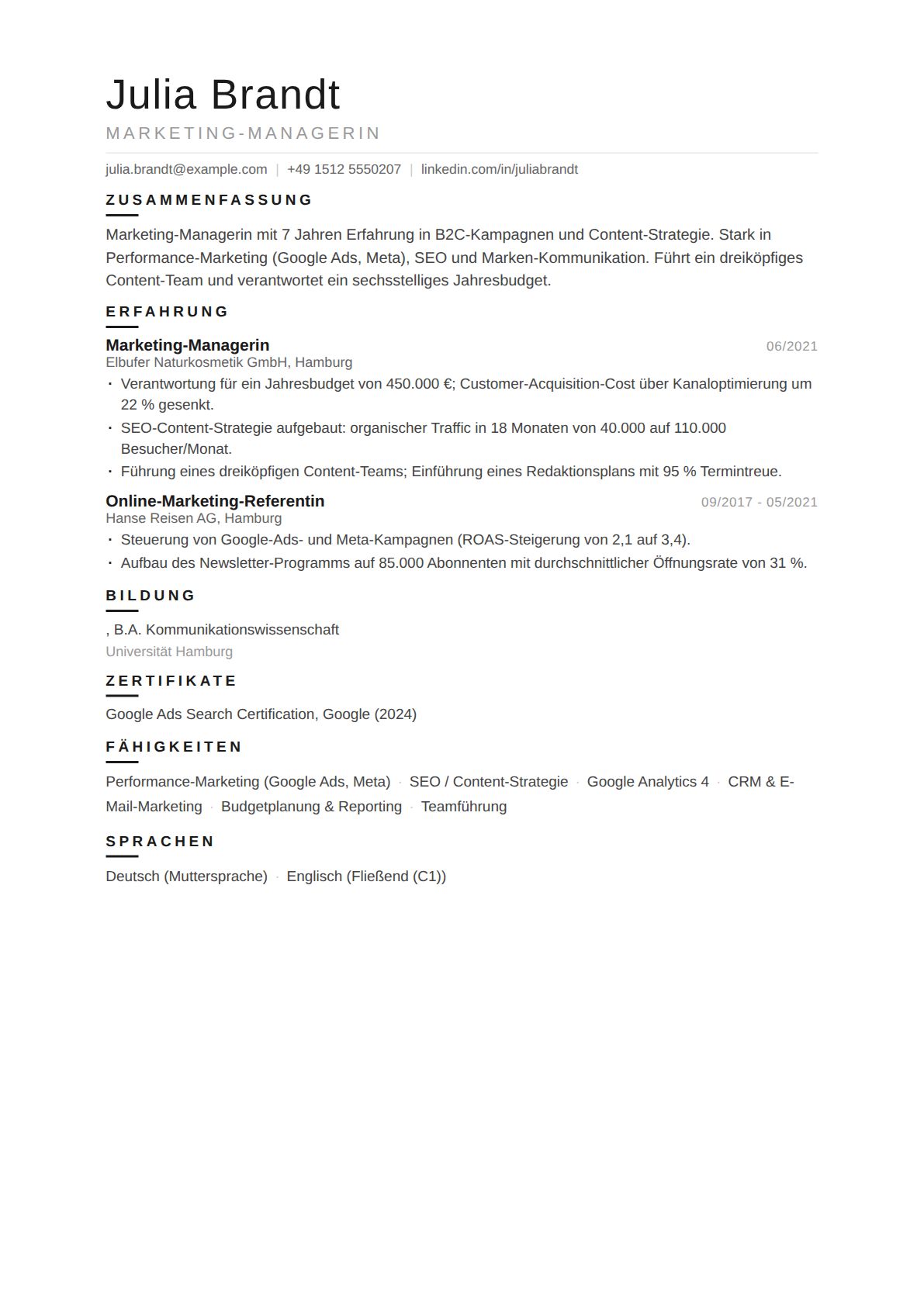 Marketing-Managerin