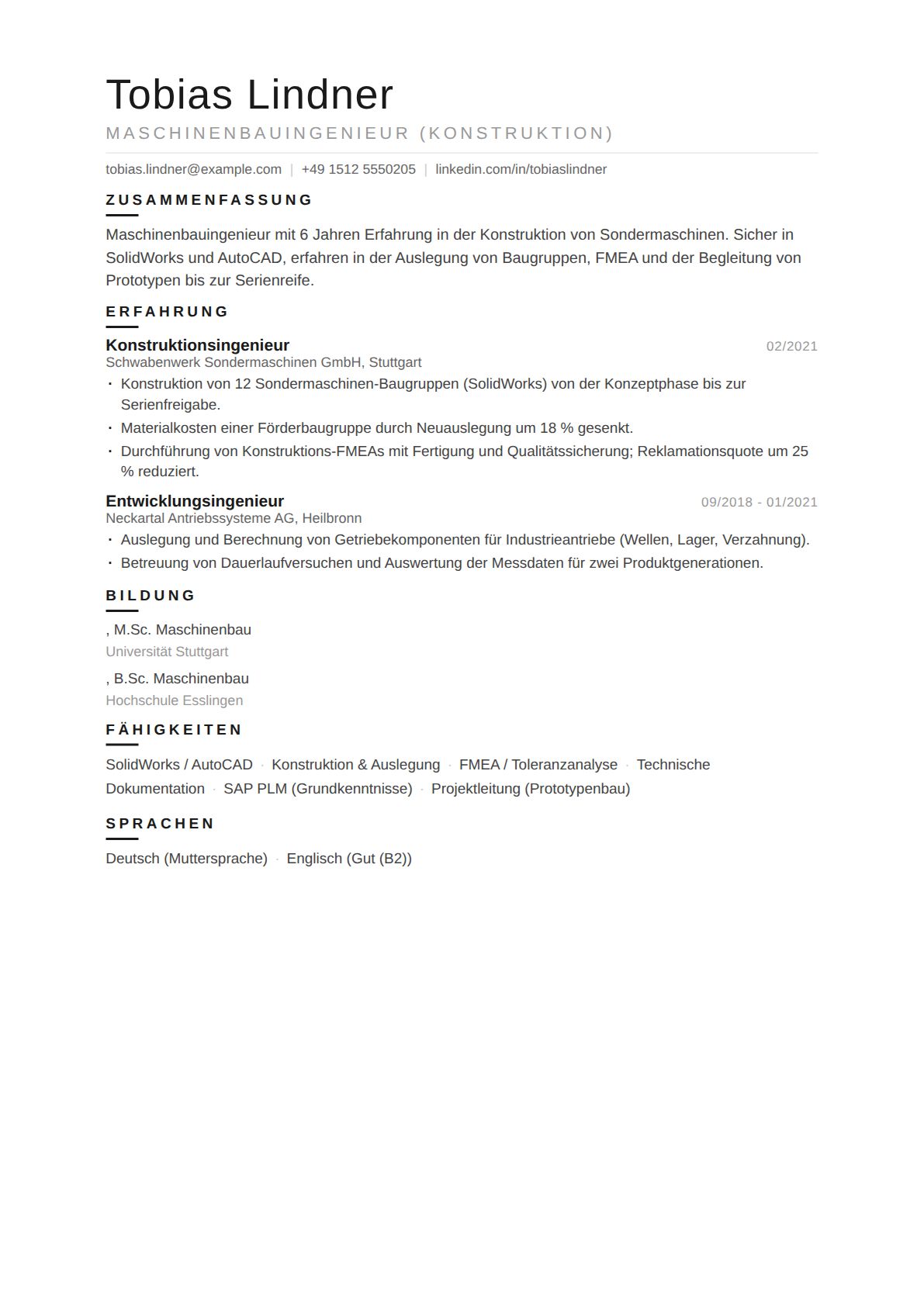 Maschinenbauingenieur