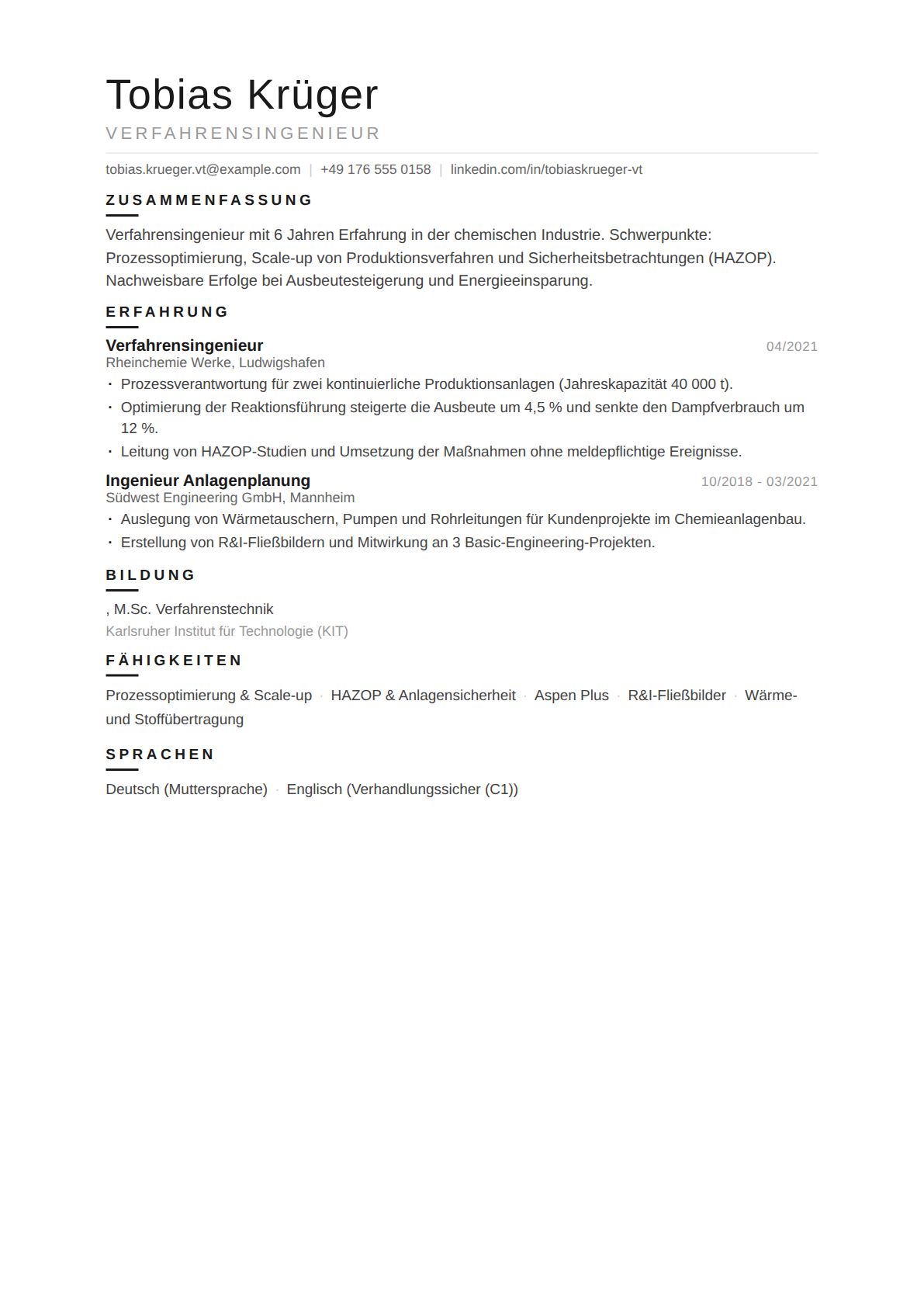 Verfahrensingenieur