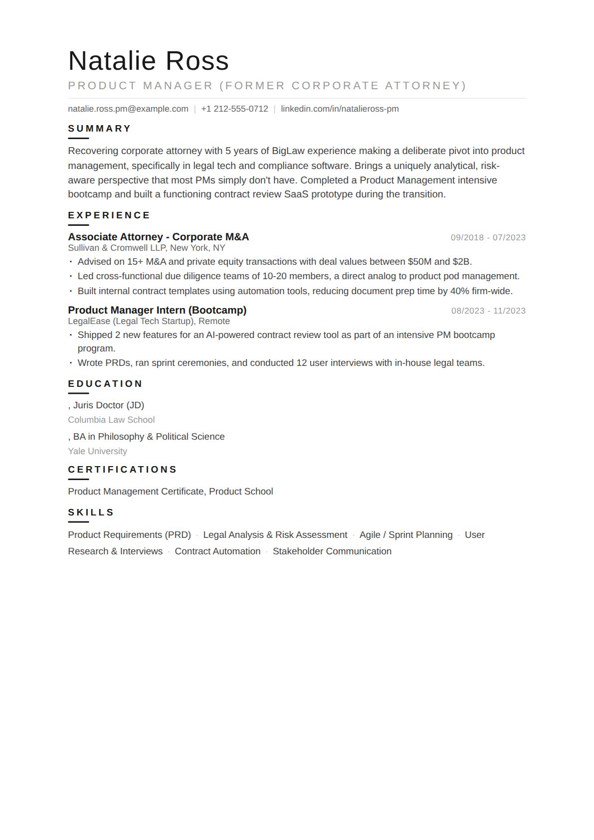 Former Lawyer turned Product Manager