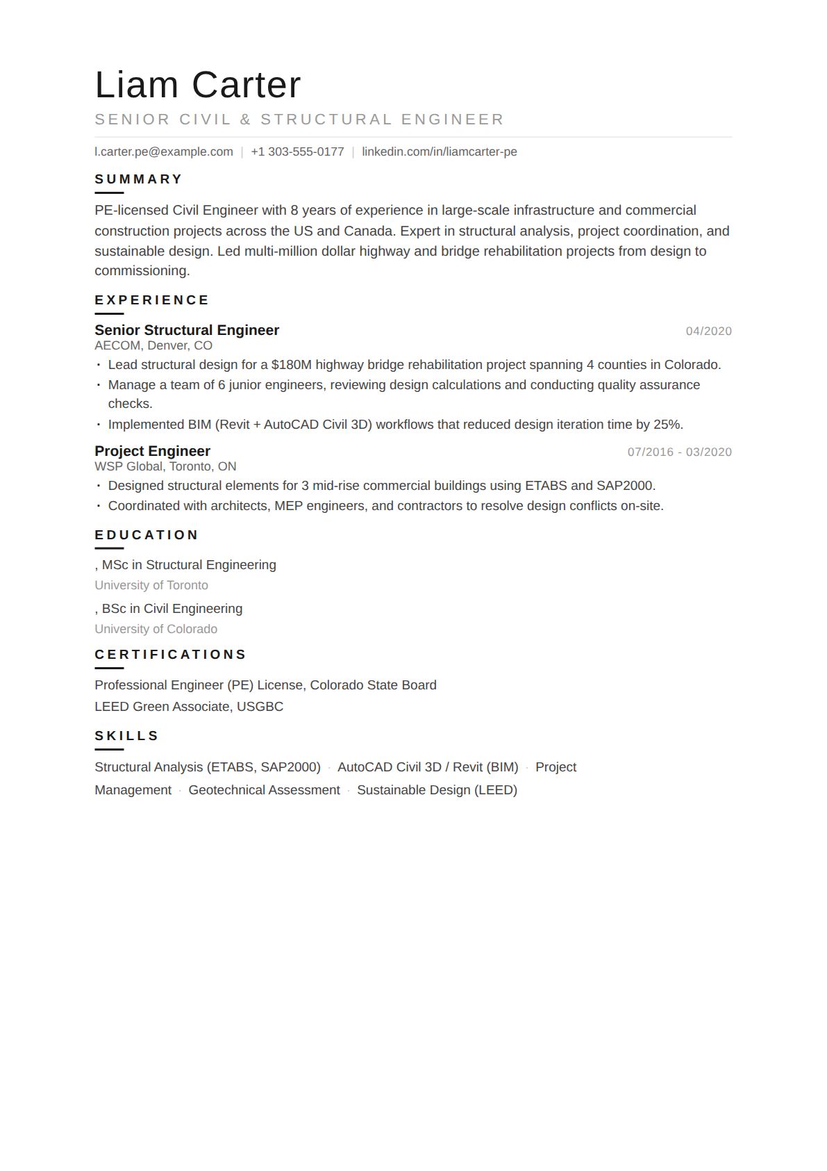 Senior Civil / Structural Engineer