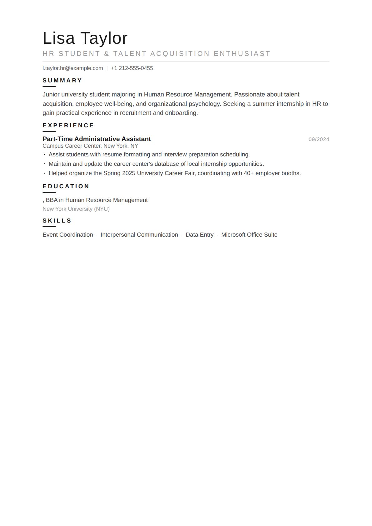 Human Resources Student
