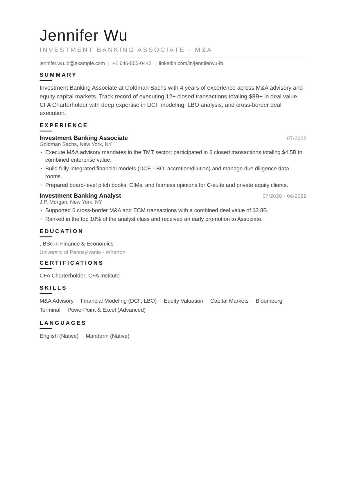 Investment Banking Associate