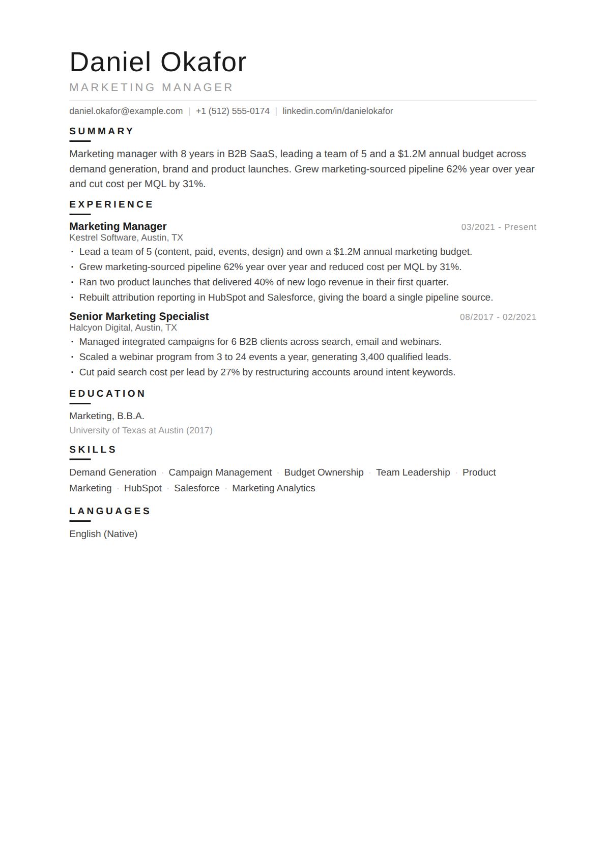 Marketing Manager