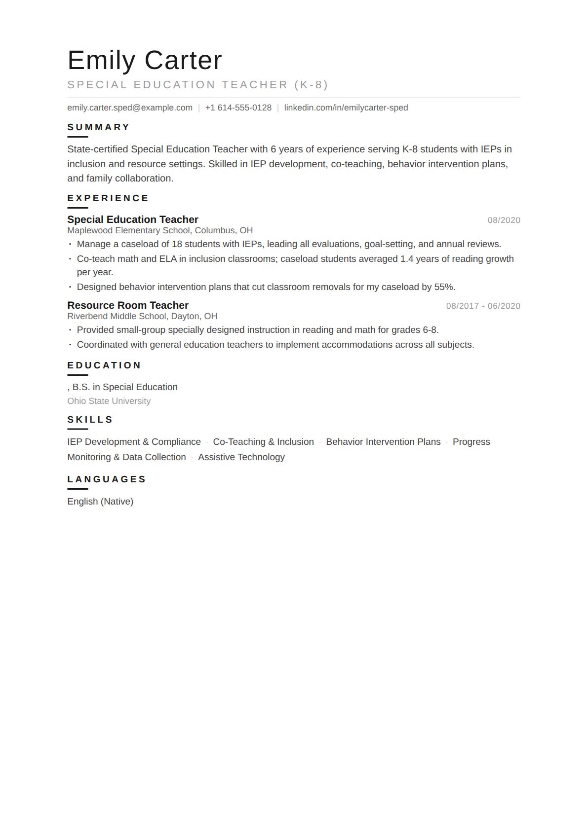 Special Education Teacher