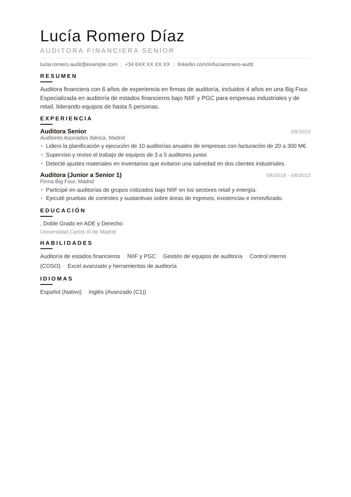 Auditora Financiera