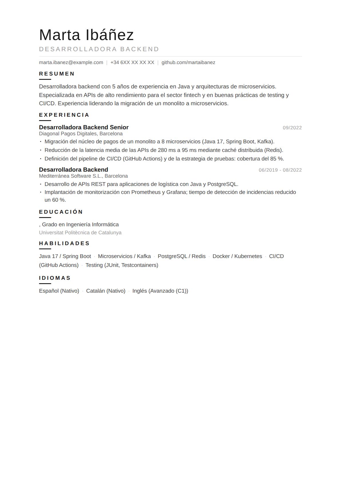 Desarrollador Backend