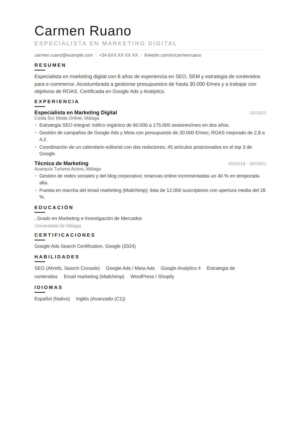 Especialista en Marketing Digital