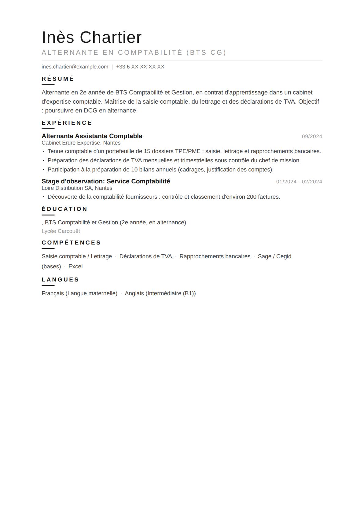 Alternante en Comptabilité