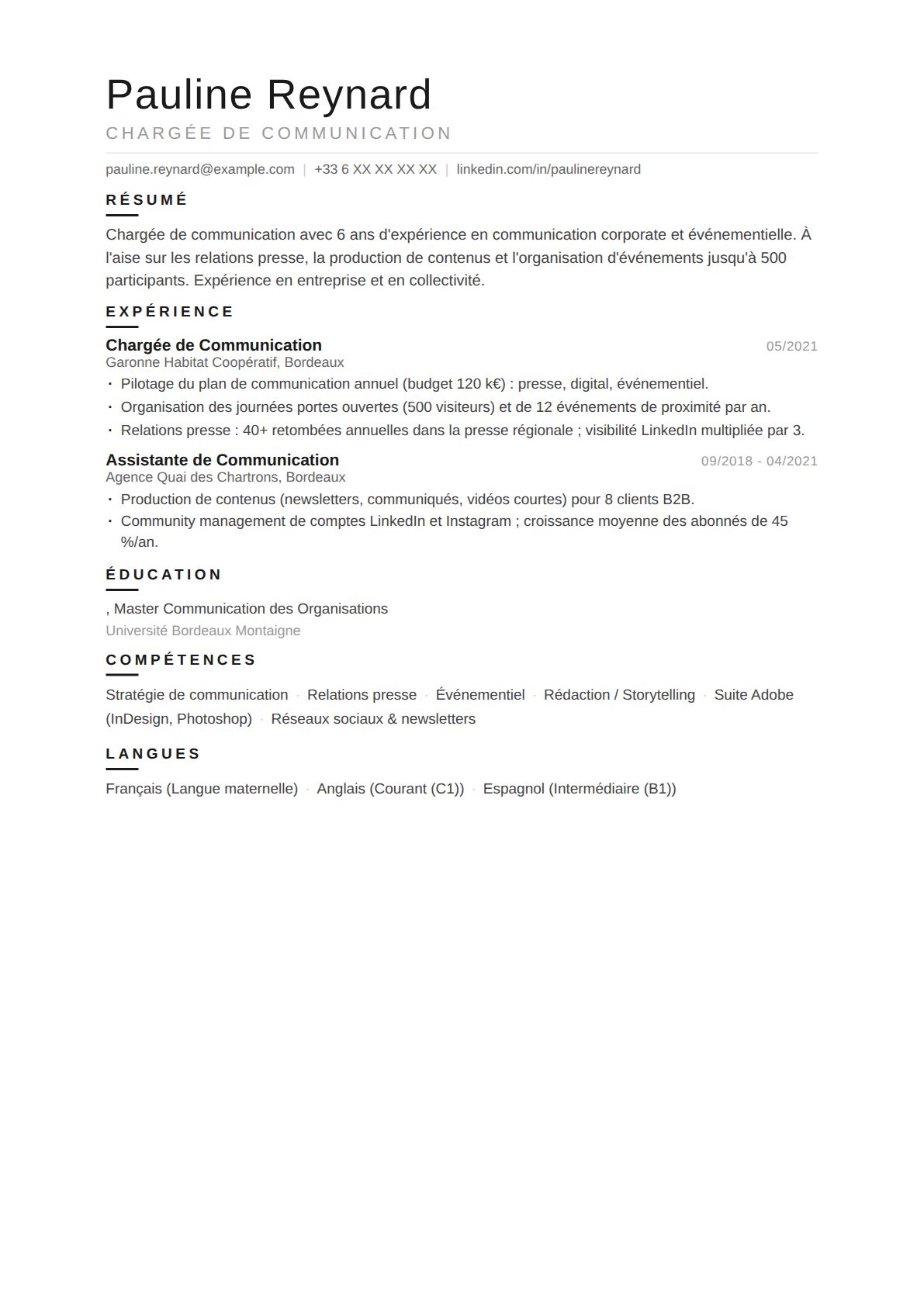 Chargée de Communication