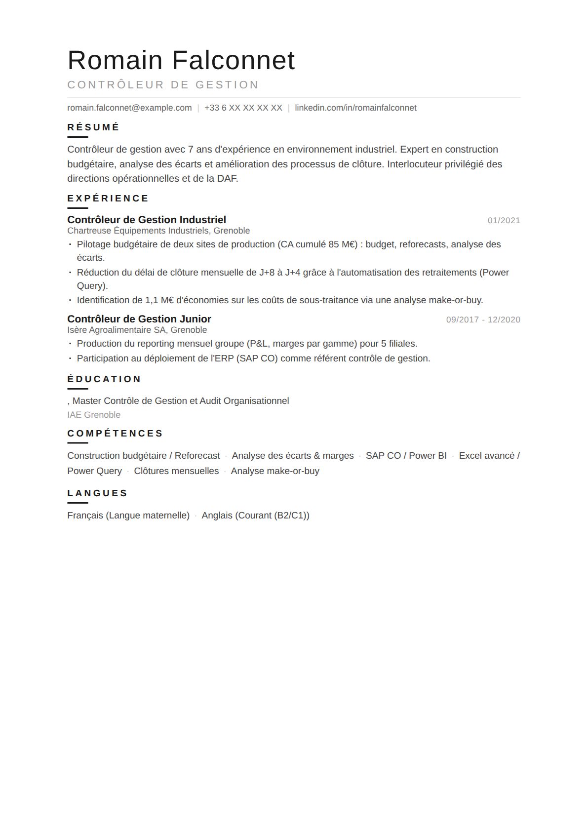 Contrôleur de Gestion