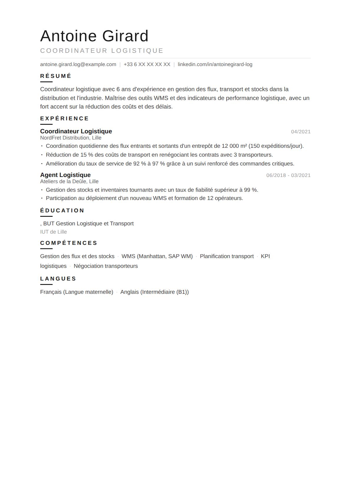 Coordinateur Logistique