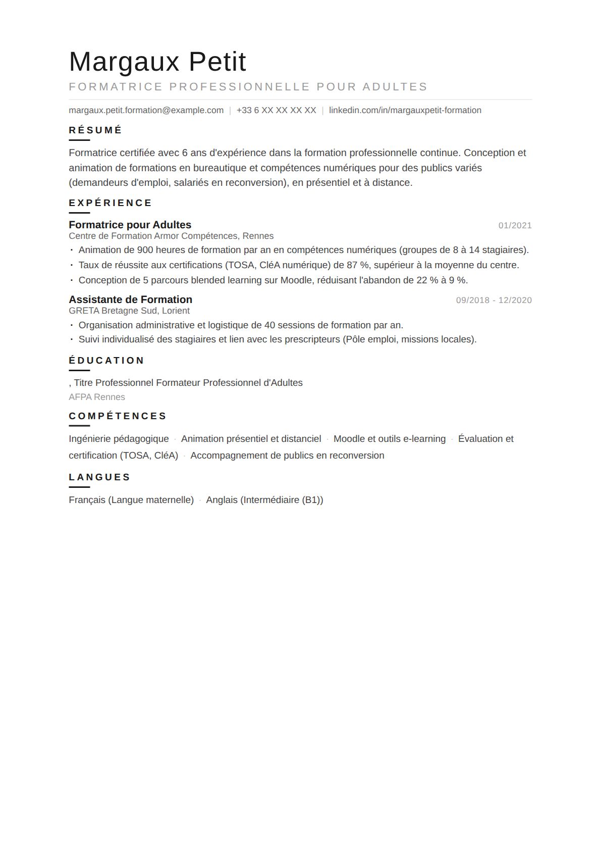 Formatrice pour Adultes