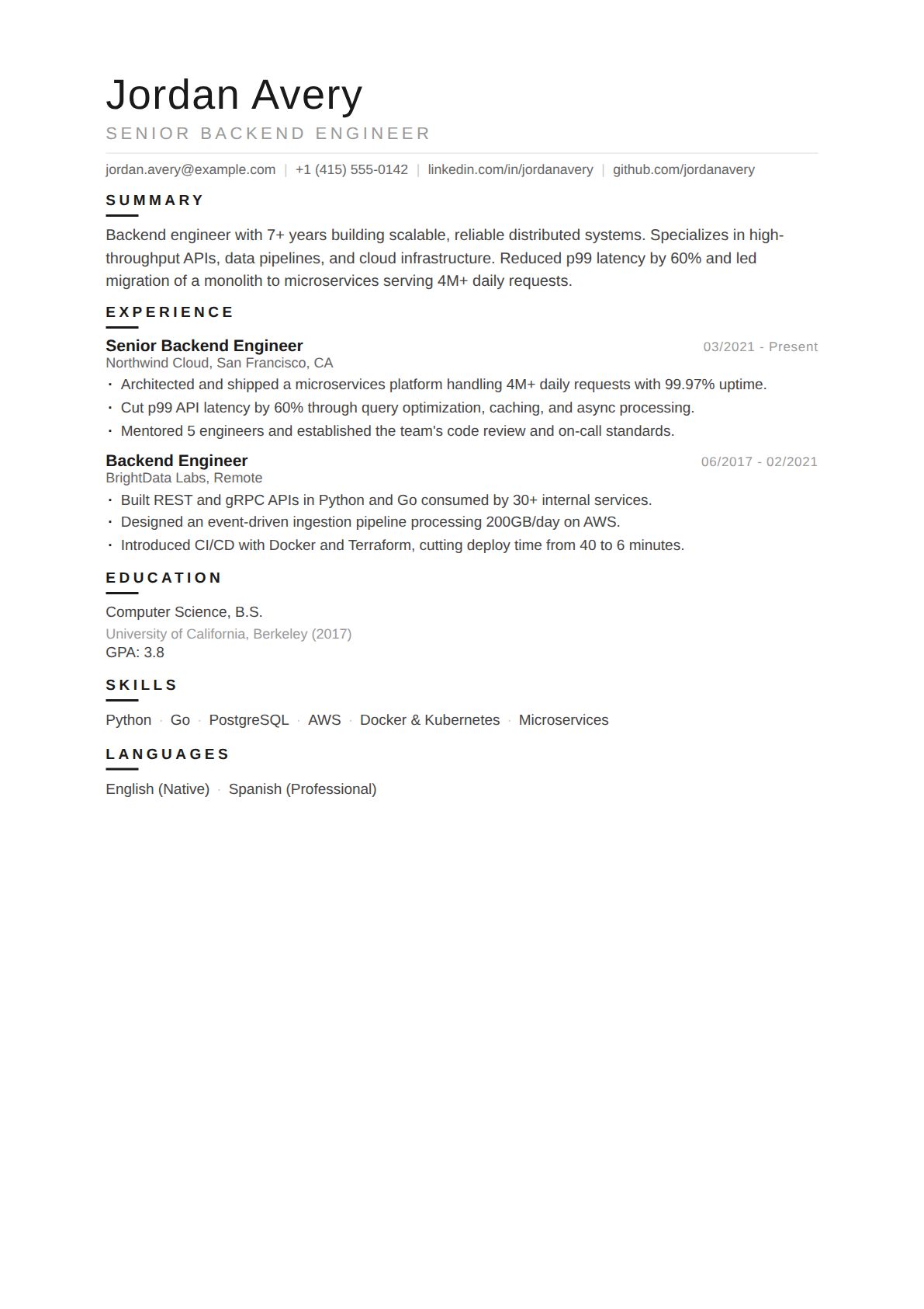 Senior Backend Engineer