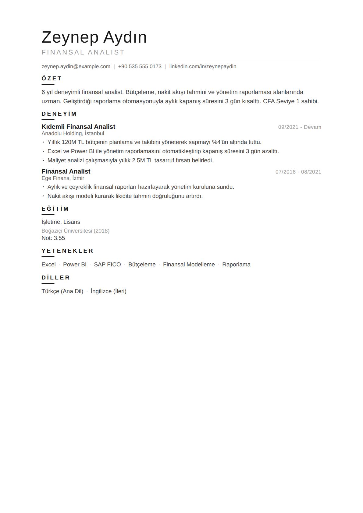 Finansal Analist