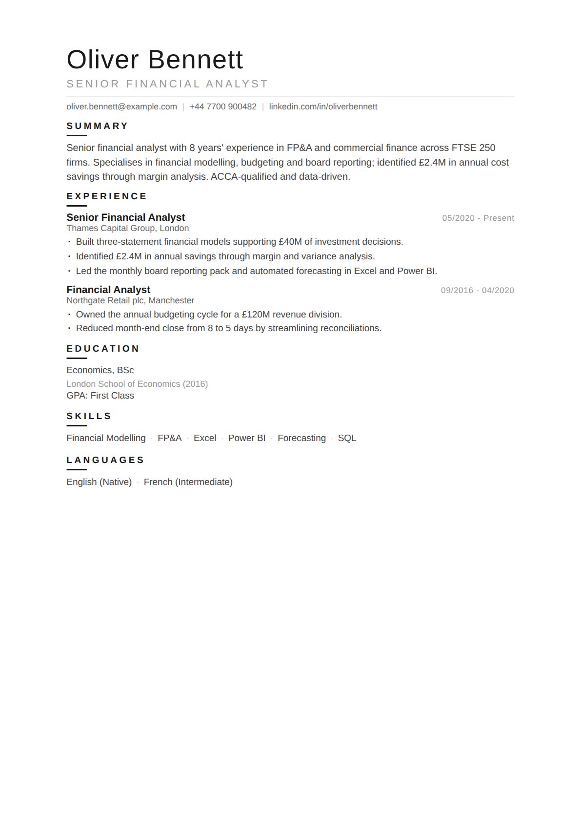 Senior Financial Analyst